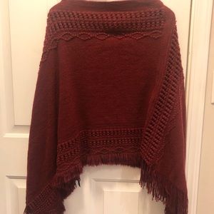 NEW C-Mode fringe poncho - O/S